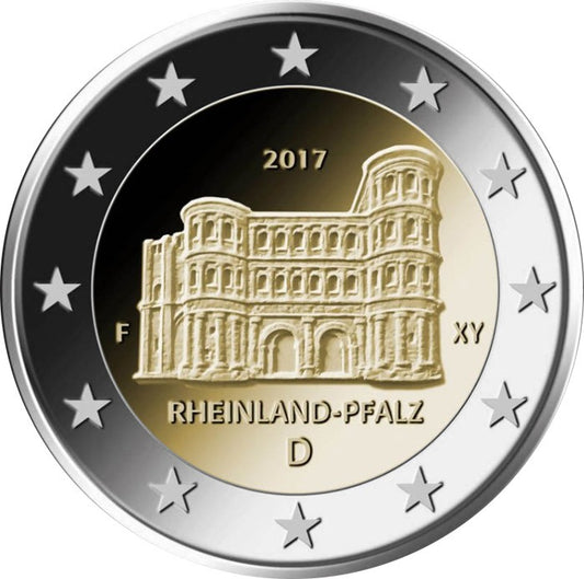 2 Euro Nemecko 2017 "J" Porýnie-Falcko:  Porta Nigra  (UNC)