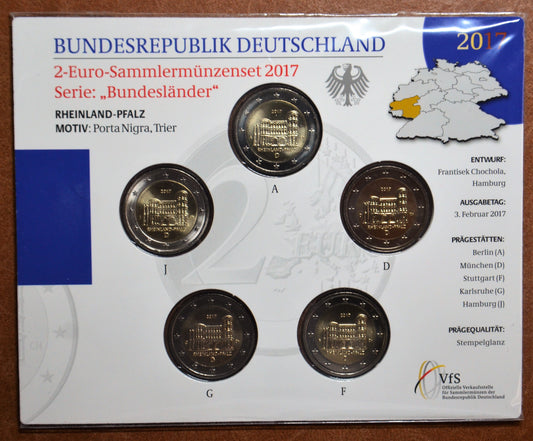 2 Euro Nemecko 2017 - Porýnie-Falcko:  Porta Nigra  (BU karta)