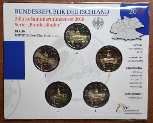 2 Euro Nemecko 2018 - Berlin:  Scharlottenburg (BU karta)