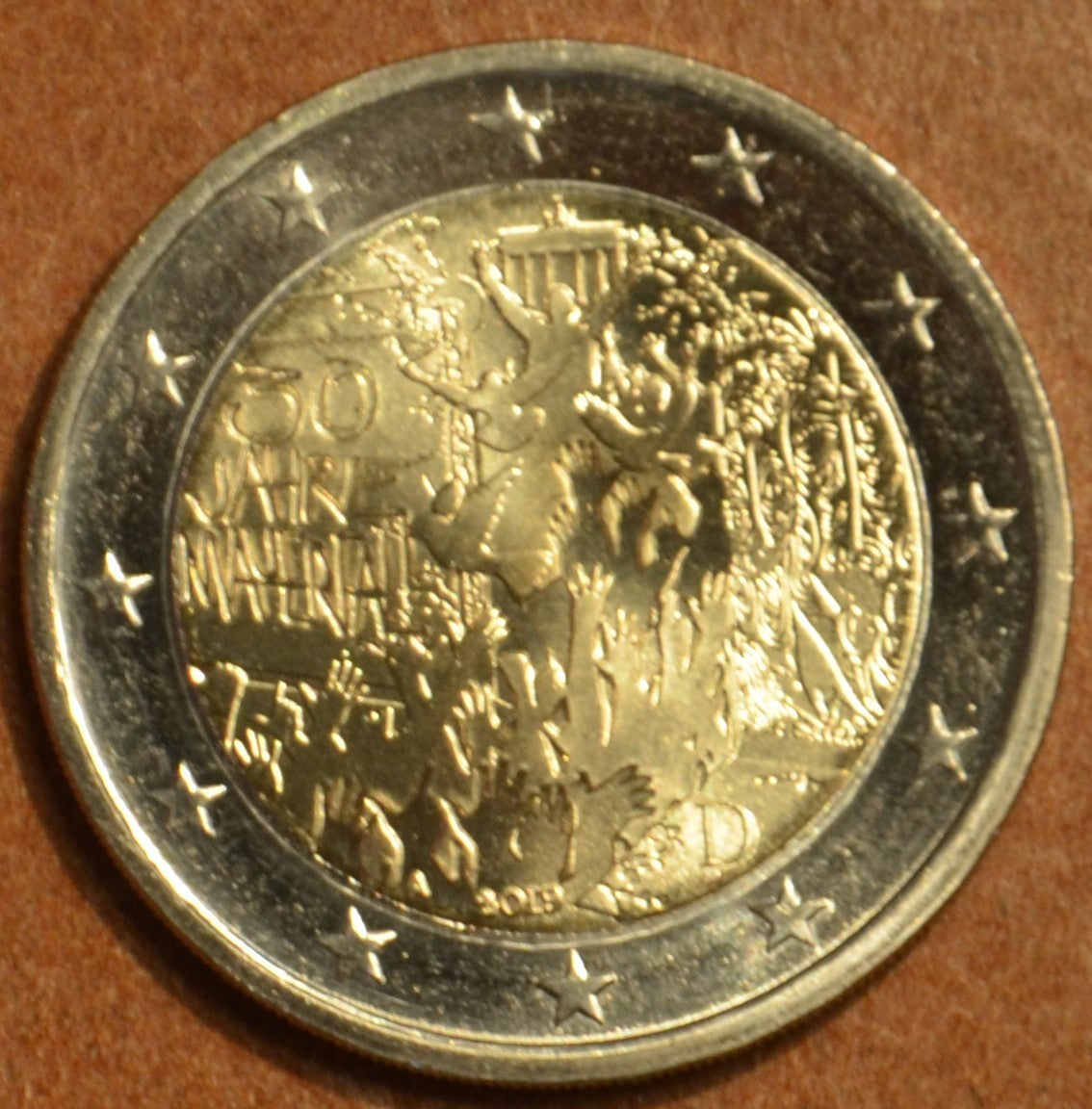 2 Euro Nemecko 2019 "A" 30. výročie pádu berlínskeho múru (UNC)
