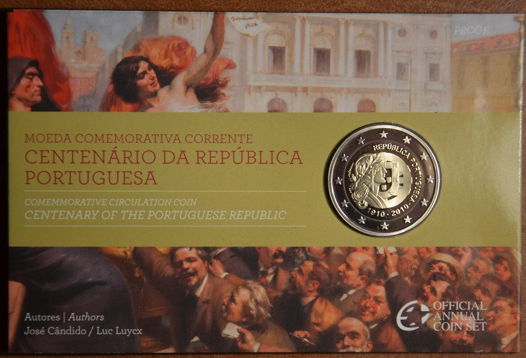 2 Euro Portugalsko 2010 - 100. výročie Portugalskej republiky (Proof)