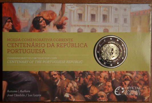 2 Euro Portugalsko 2010 - 100. výročie Portugalskej republiky (Proof)