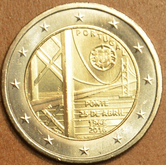 2 Euro Portugalsko 2016 - 50 rokov od vybudovania prvého mostu spájajúceho oba brehy rieky Tejo (UNC)