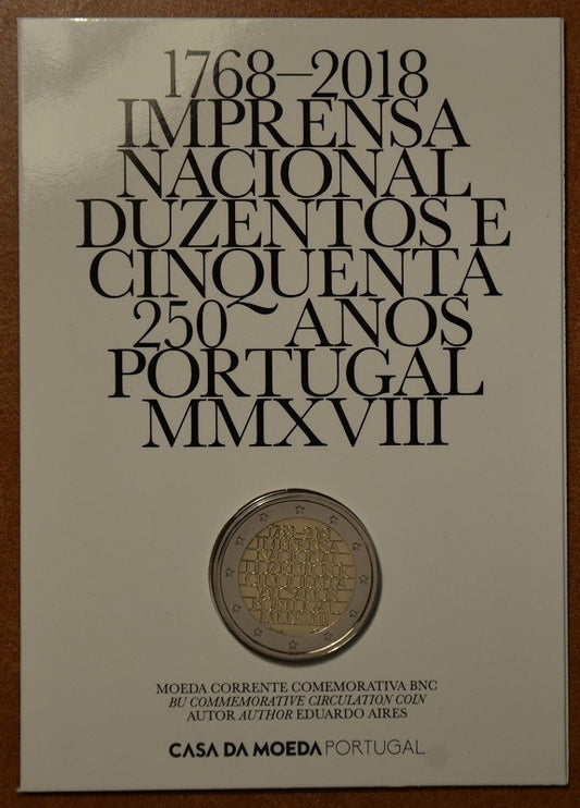 2 Euro Portugalsko 2018 - 250 rokov mincovne INCM (BU)