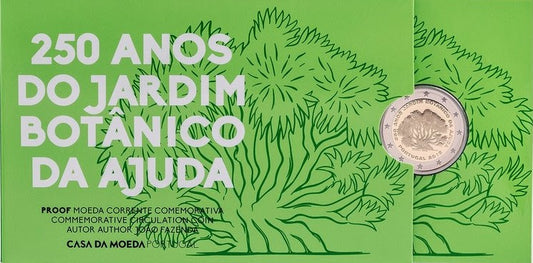 2 Euro Portugalsko 2018 - 250 rokov založenia botanickej záhrady Ajuda (Proof)