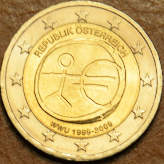 2 Euro Rakúsko 2009 - 10. výročie hospodárskej a menovej únie  (UNC)