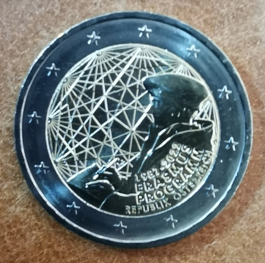 2 Euro Rakúsko 2022 - Erasmus program - 35. výročie vzniku (UNC)