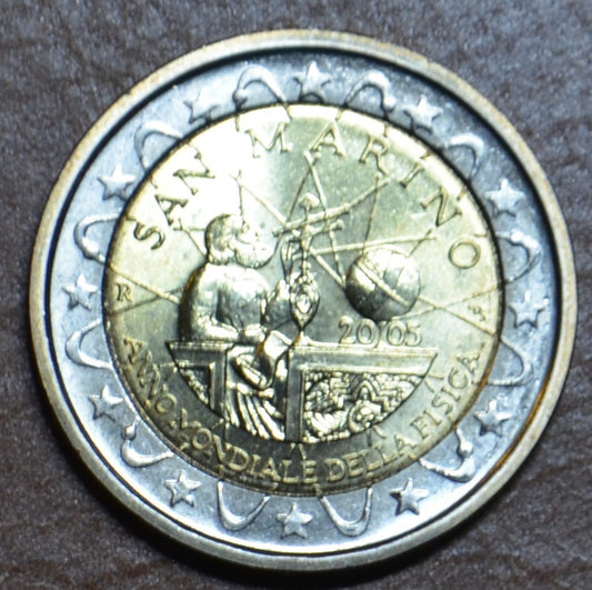 2 Euro San Marino 2005 - Galileo Galilei, medzinárodný rok fyziky (UNC bez foldra)