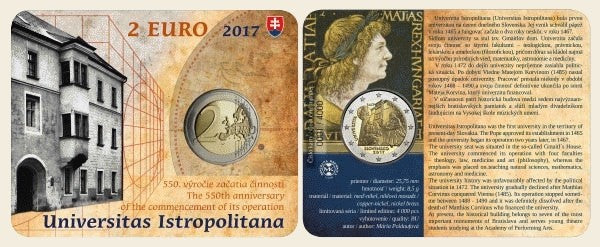 2 Euro Slovensko 2017 - Univerzita Istropolitana (BU karta)