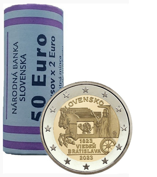 2 Euro Slovensko 2023 - Expresná pošta Viedeň – Bratislava (25x UNC)