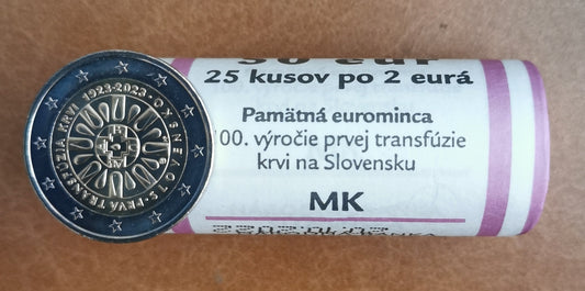 2 Euro Slovensko 2023 - Prvá transfúzia krvi na Slovensku (25xUNC)