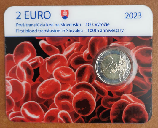 2 Euro Slovensko 2023 - Prvá transfúzia krvi na Slovensku (BU)