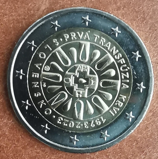2 Euro Slovensko 2023 - Prvá transfúzia krvi na Slovensku (UNC)
