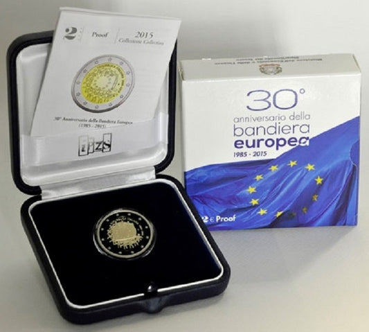 2 Euro Taliansko 2015 - 30 rokov Europskej vlajky  (Proof)