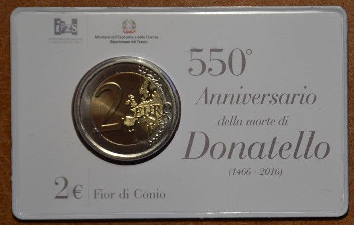 2 Euro Taliansko 2016 - 550 výročie úmrtia Donatella (BU karta)