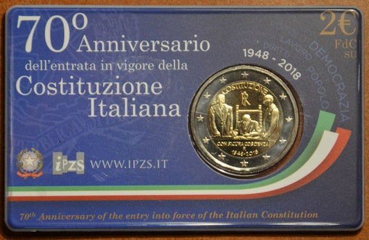 2 Euro Taliansko 2018 - 70. výročie talianskej ústavy (BU)