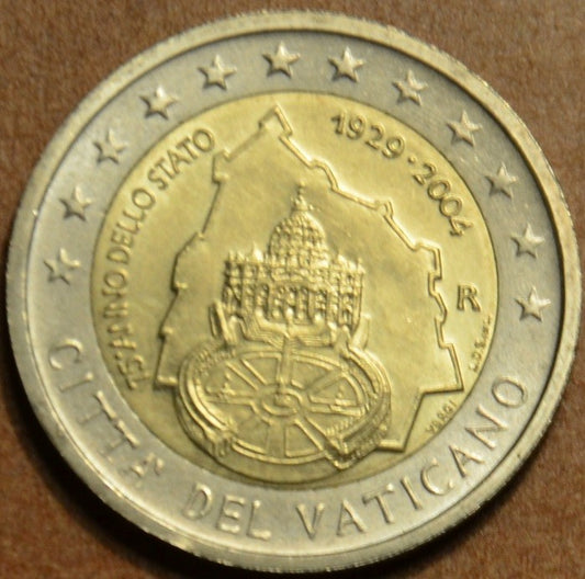 2 Euro Vatikan 2004 - 75. výročie založenia Vatikánskeho mestského štátu (UNC bez foldra)