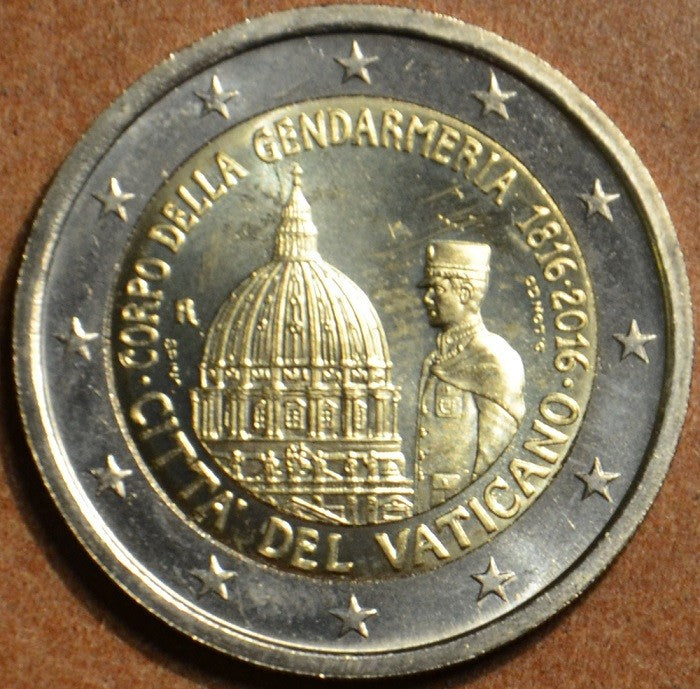2 Euro Vatikán 2016 - 200 rokov Vatikanskej policie  (UNC bez foldra)