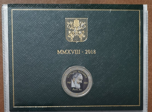 2 Euro Vatikán 2018 - Páter Pio III. (farebná UNC)
