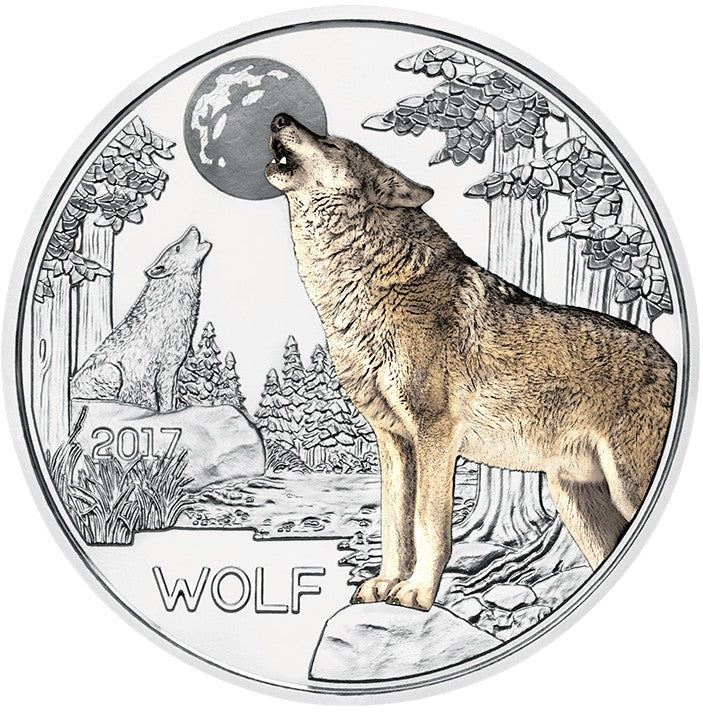 3 Euro Rakúsko 2017 - Vlk (UNC)