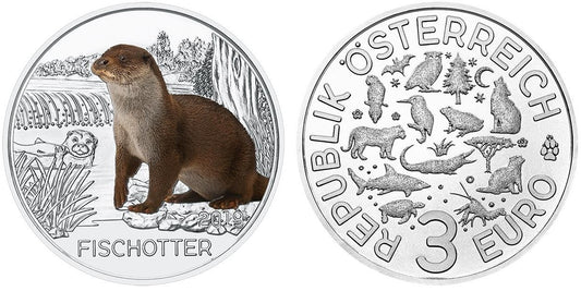 3 Euro Rakúsko 2019 - Vydra (UNC)