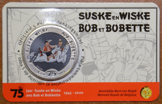 5 Euro Belgicko 2020 Suske & Wiske color (BU karta)