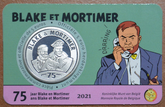 5 Euro Belgicko 2021 Blake & Mortimer (BU karta)