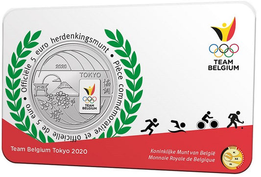 5 Euro Belgicko 2021 Tokyo Team 2000 color (BU karta)