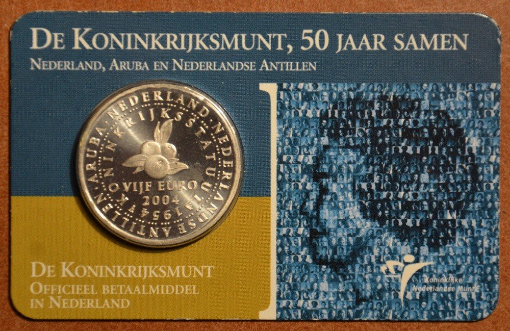 5 Euro Holandsko 2004 - 50 rokov štatútu kráľovstva (BU karta)
