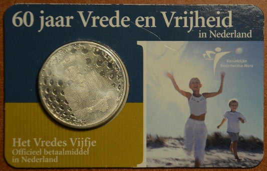 5 Euro Holandsko 2005 - Mier a sloboda (BU karta)