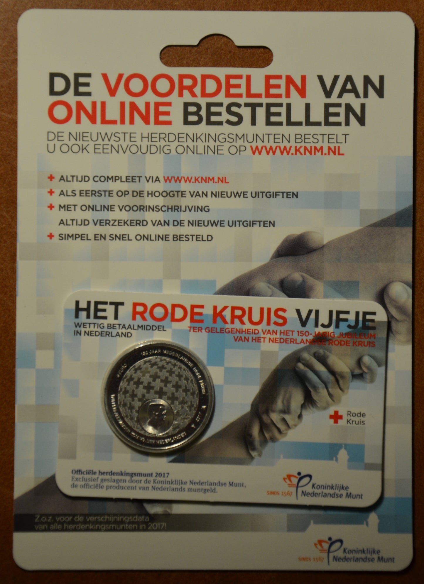 5 Euro Holandsko 2017 - Červený kríž (BU karta)