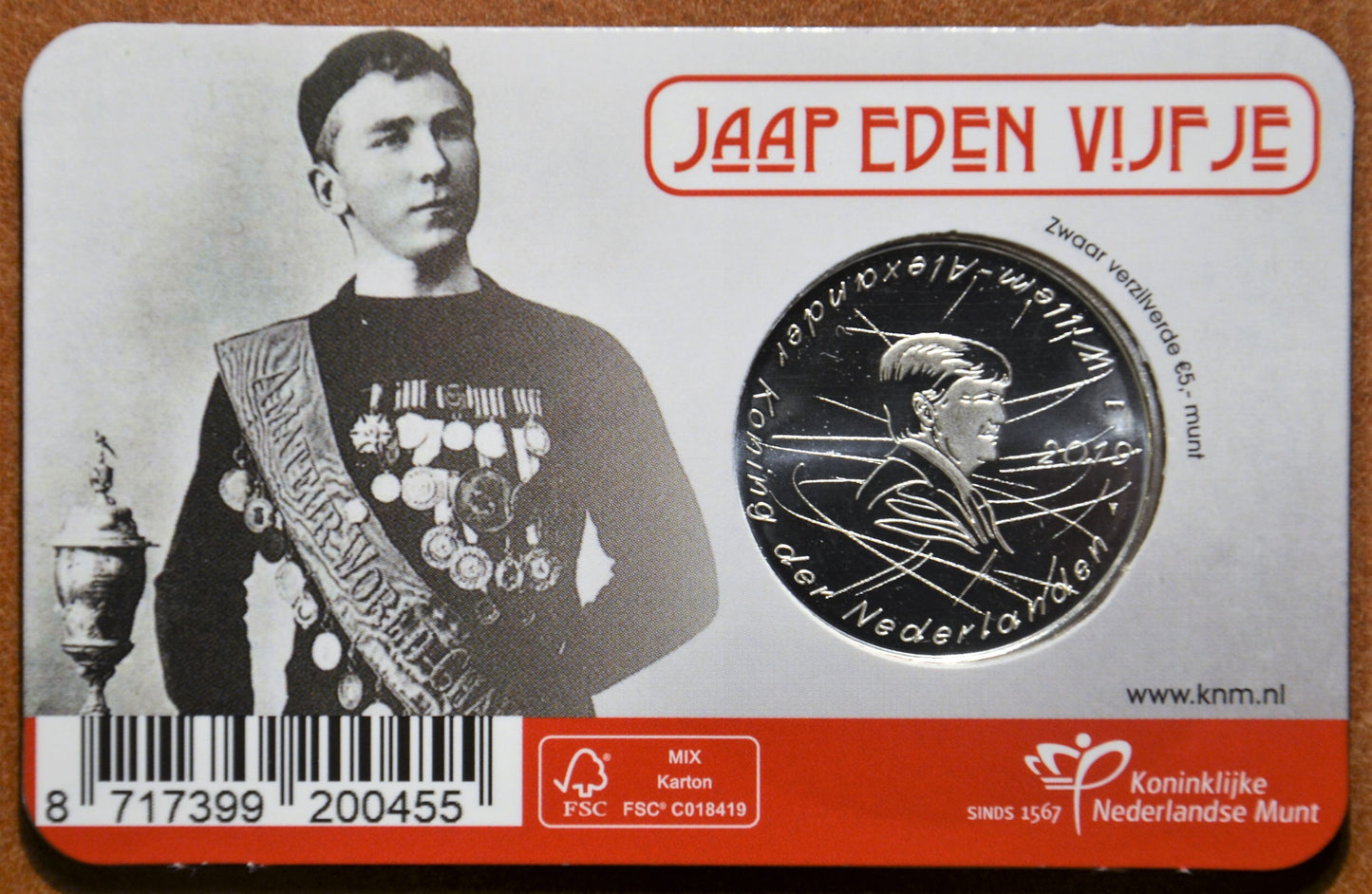 5 Euro Holandsko 2019 - Jaap Eden (UNC)