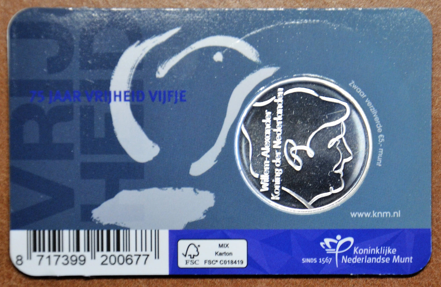 5 Euro Holandsko 2020 - 75. výročie boja za slobodu (UNC)