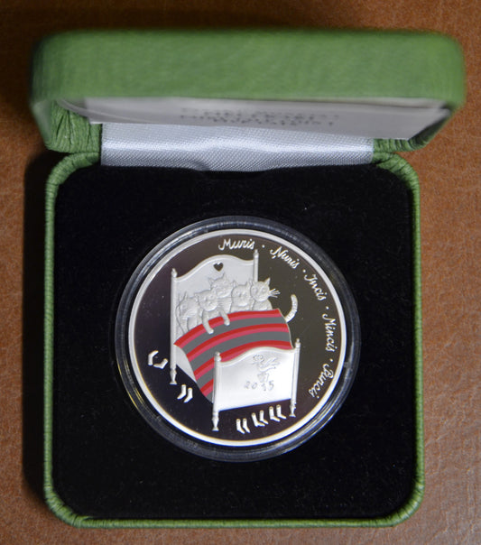 5 Euro Lotyšsko 2015 - Mačky (Proof)