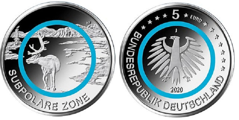 5 Euro Nemecko 2020 "A" Subpolárne pásmo  (UNC)