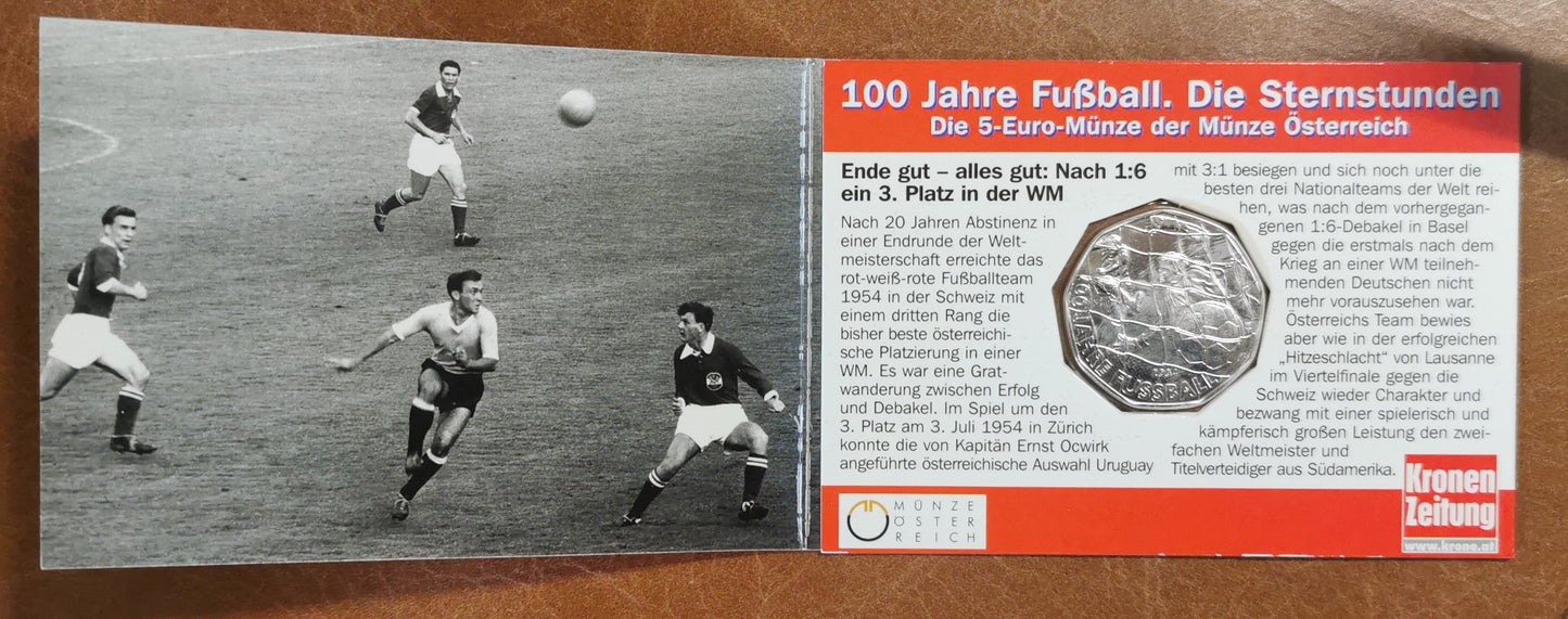 5 Euro Rakúsko 2004 - 100 rokov futbalu v2 (UNC)