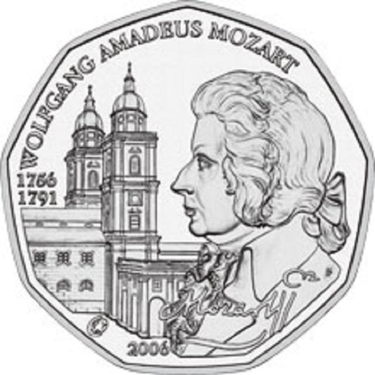 5 Euro Rakúsko 2006 - W. A. Mozart (UNC)