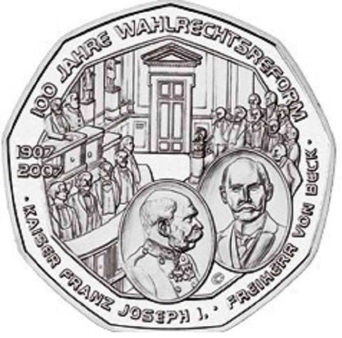 5 Euro Rakúsko 2007 - Volebné právo (UNC)