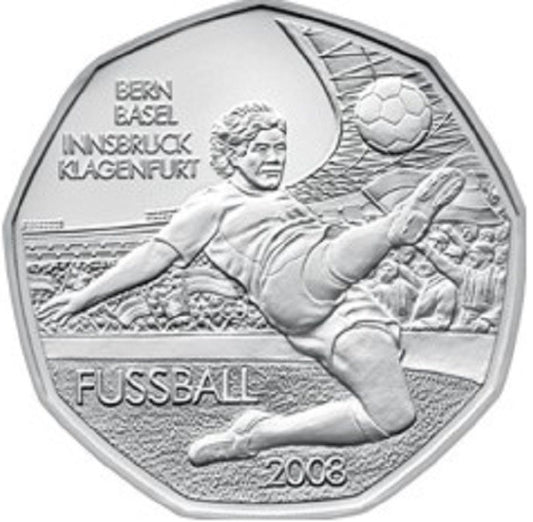 5 Euro Rakúsko 2008 - Futbal 1 (UNC)