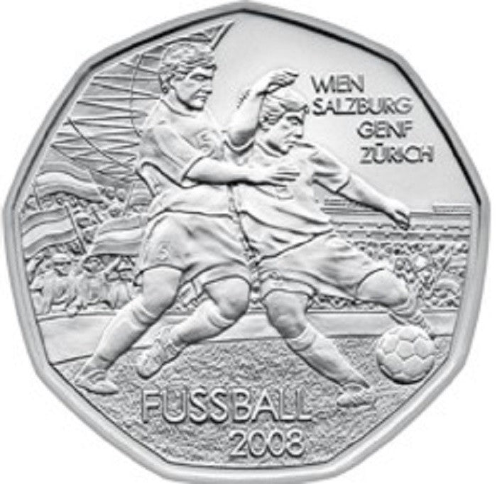 5 Euro Rakúsko 2008 - Futbal 2 (UNC)