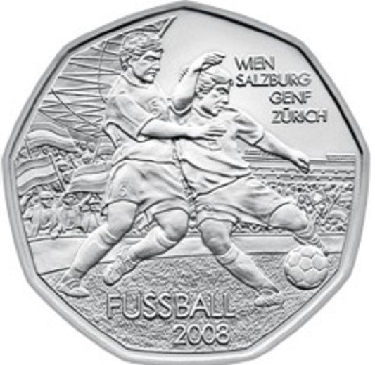 5 Euro Rakúsko 2008 - Futbal 2 (UNC)
