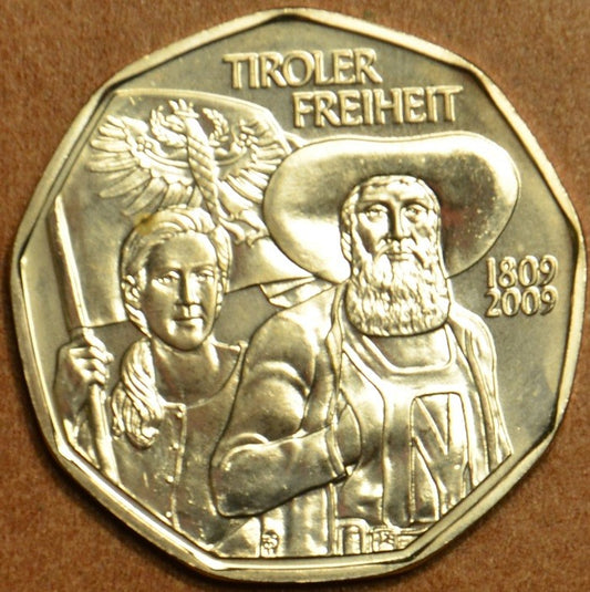 5 Euro Rakúsko 2009 Tiroler frei heit (UNC)