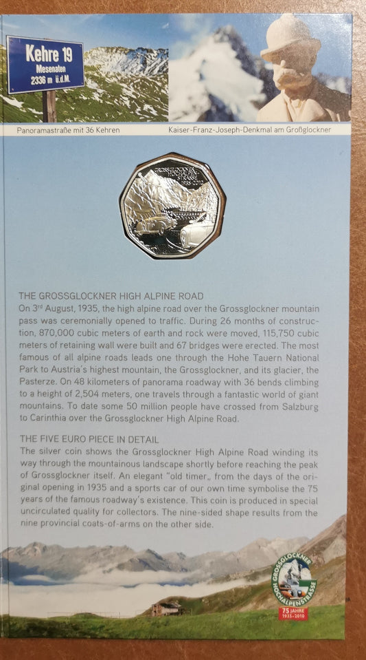 5 Euro Rakúsko 2010 Grossglockner (BU)