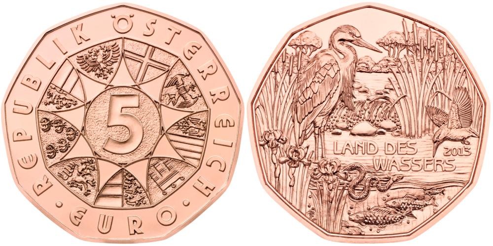 5 Euro Rakúsko 2013 Land des Wassers (UNC)