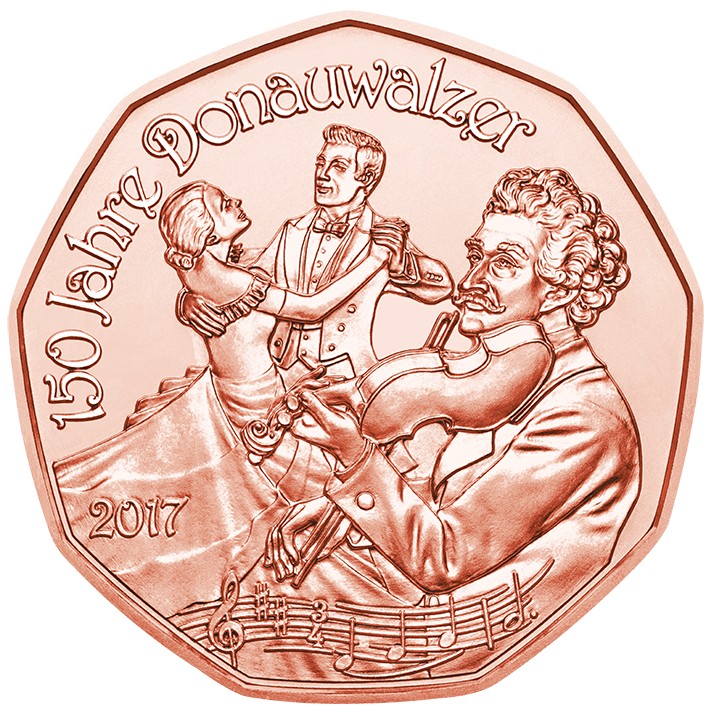 5 Euro Rakúsko 2017 Valčík (UNC)