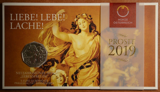 5 Euro Rakúsko 2019 Novoročná minca (BU)