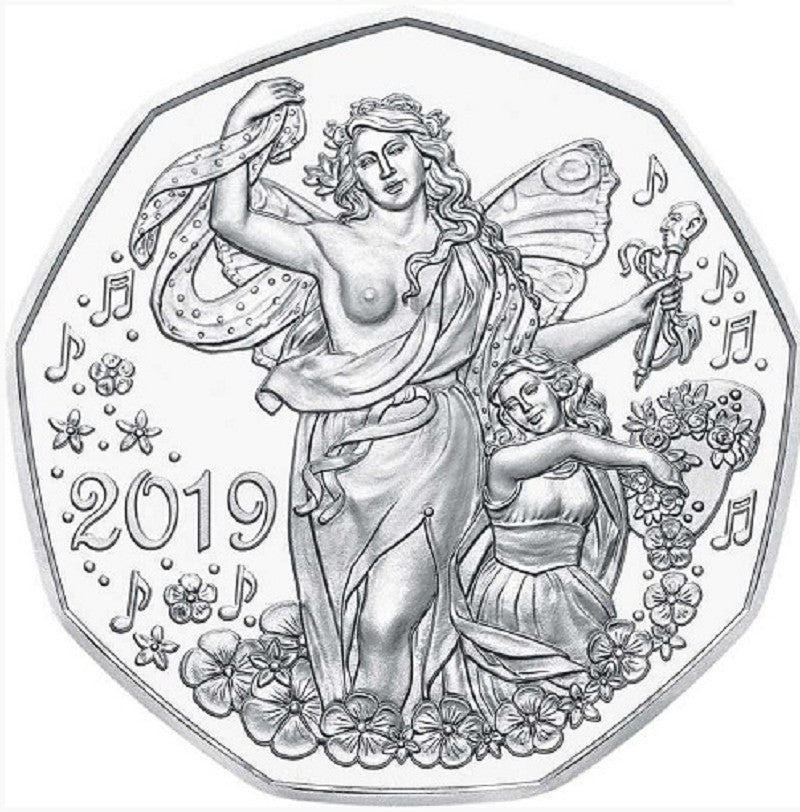 5 Euro Rakúsko 2019 Novoročná minca (BU)