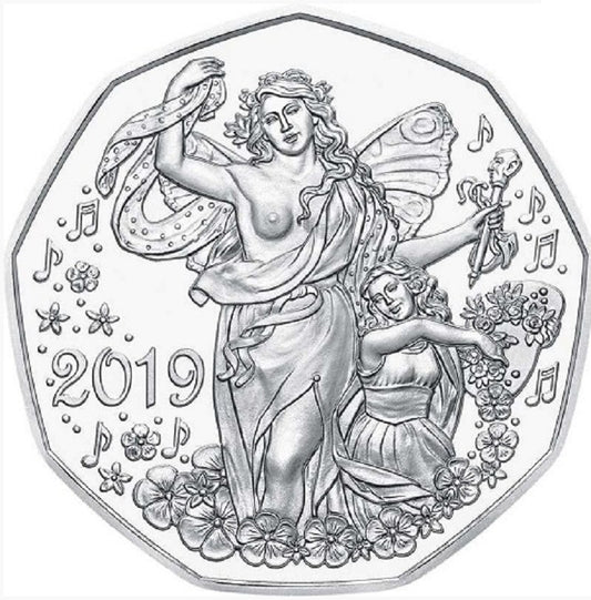 5 Euro Rakúsko 2019 Novoročná minca (BU)