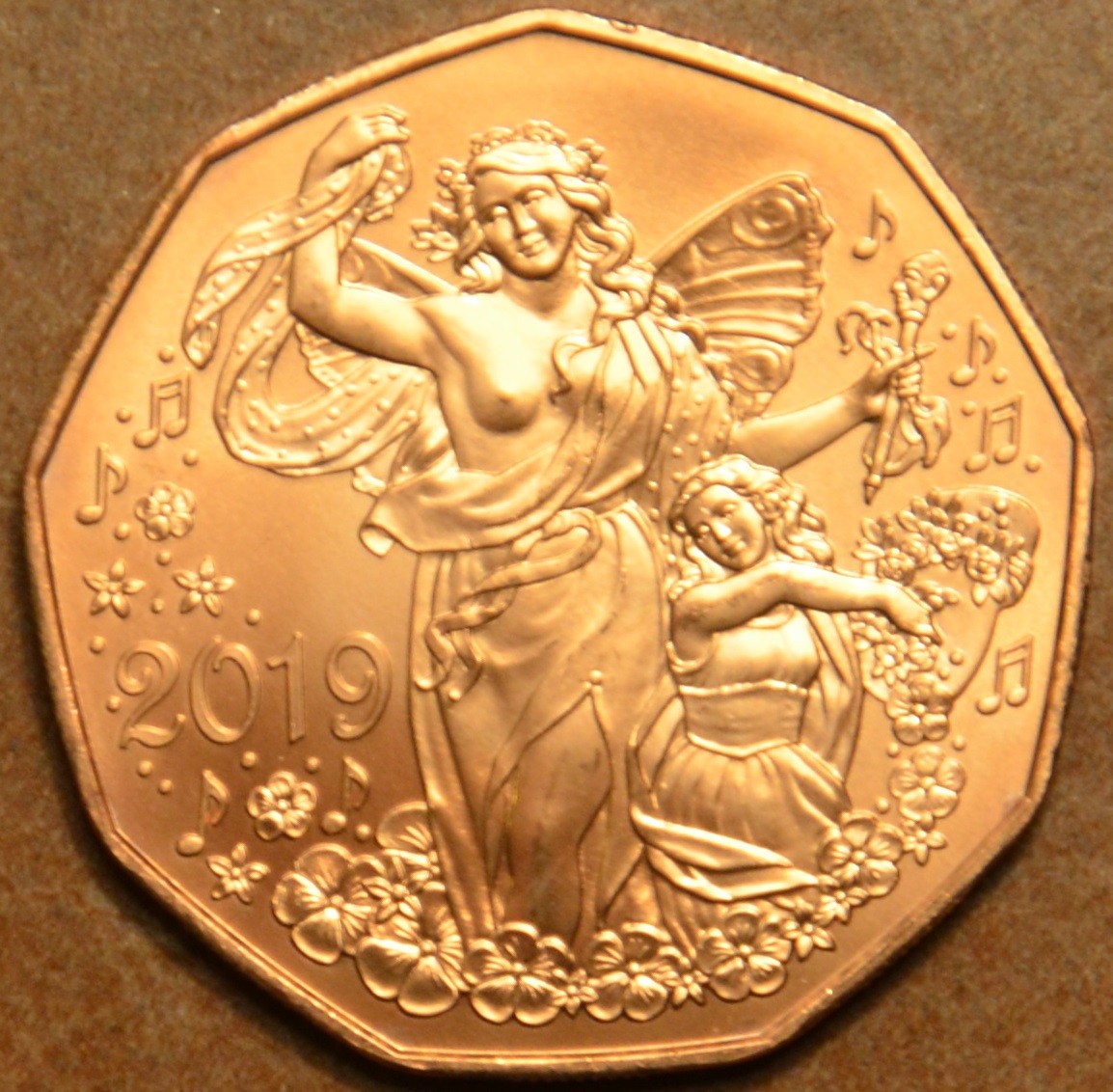 5 Euro Rakúsko 2019 Novoročná minca (UNC)