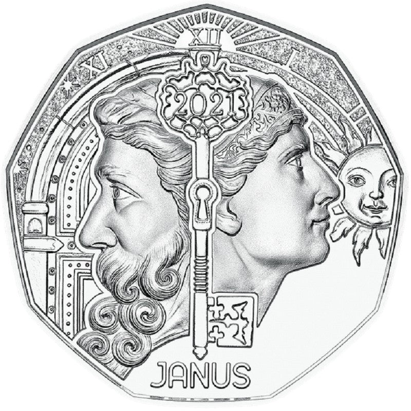 5 Euro Rakúsko 2021 - Novoročná minca Janus (BU)